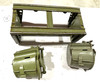 230909-15:  Original WW2 dated Basket Drum and Carrier Set  (Yugo Repainted)  (SHIPS FREE in Lower 48)