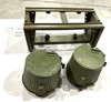 230909-19:  Original WW2 dated Basket Drum and Carrier Set  (Yugo Repainted)  (SHIPS FREE in Lower 48)