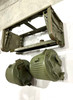 230909-20:  Original WW2 dated Basket Drum and Carrier Set  (Yugo Repainted)  (SHIPS FREE in Lower 48)