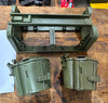 230912-01:  Original Late WW2 dated Basket Drum and Carrier Set  (Yugo Repainted)  (SHIPS FREE in Lower 48)