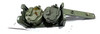 251015-03:  Original WW2 dated Basket Drum and Carrier Set  (Yugo Repainted)  (SHIPS FREE in Lower 48)