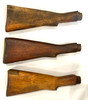 Lot: No. 4 Savage Butt Stock (LONG) x3, Two with Repair Marks and One Brass Butt Plate (FAIR)
