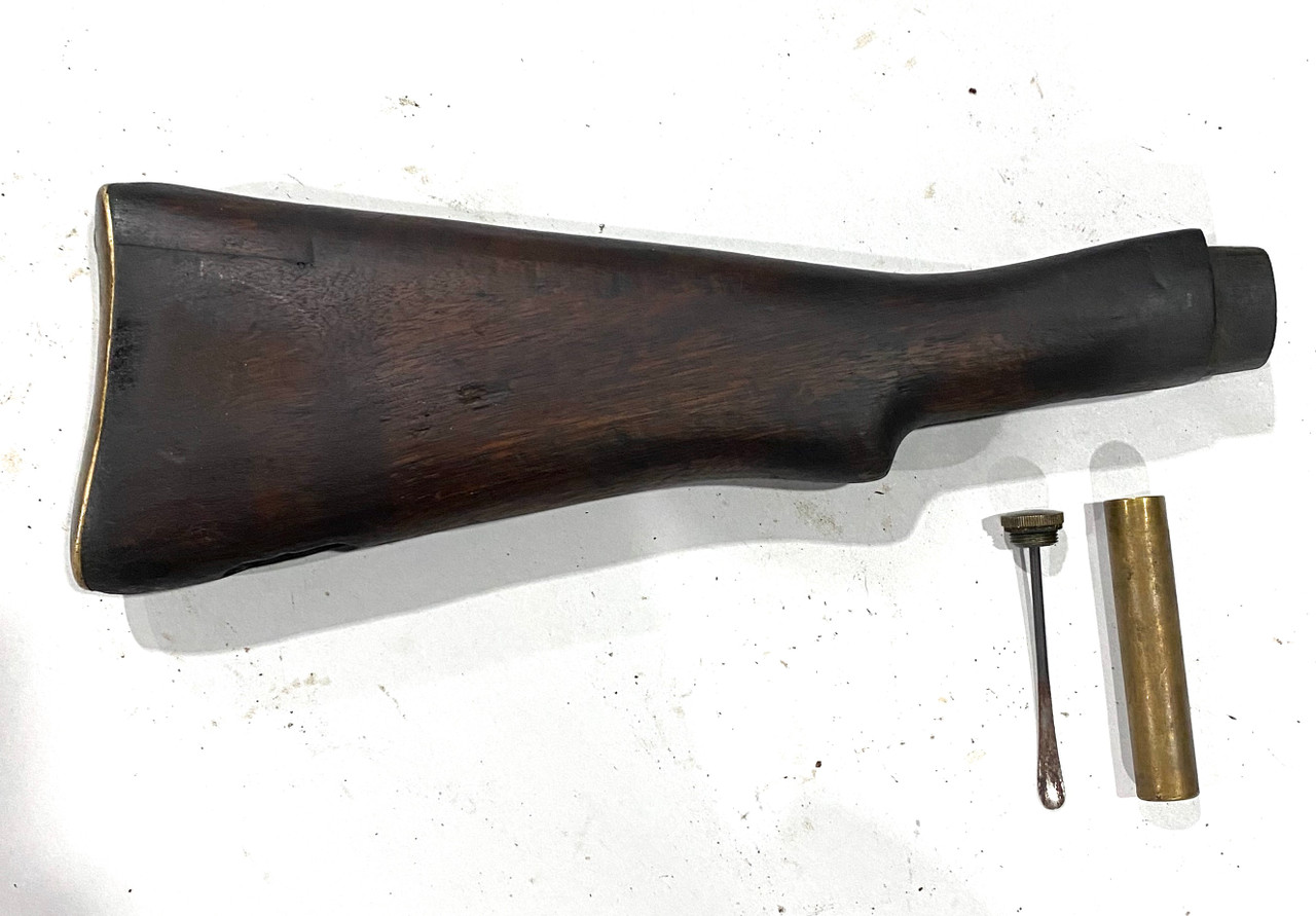 Canadian No.4 Butt Stock with Repair Marks and No.4 Brass Butt Plate and Brass Oiler (Fair)