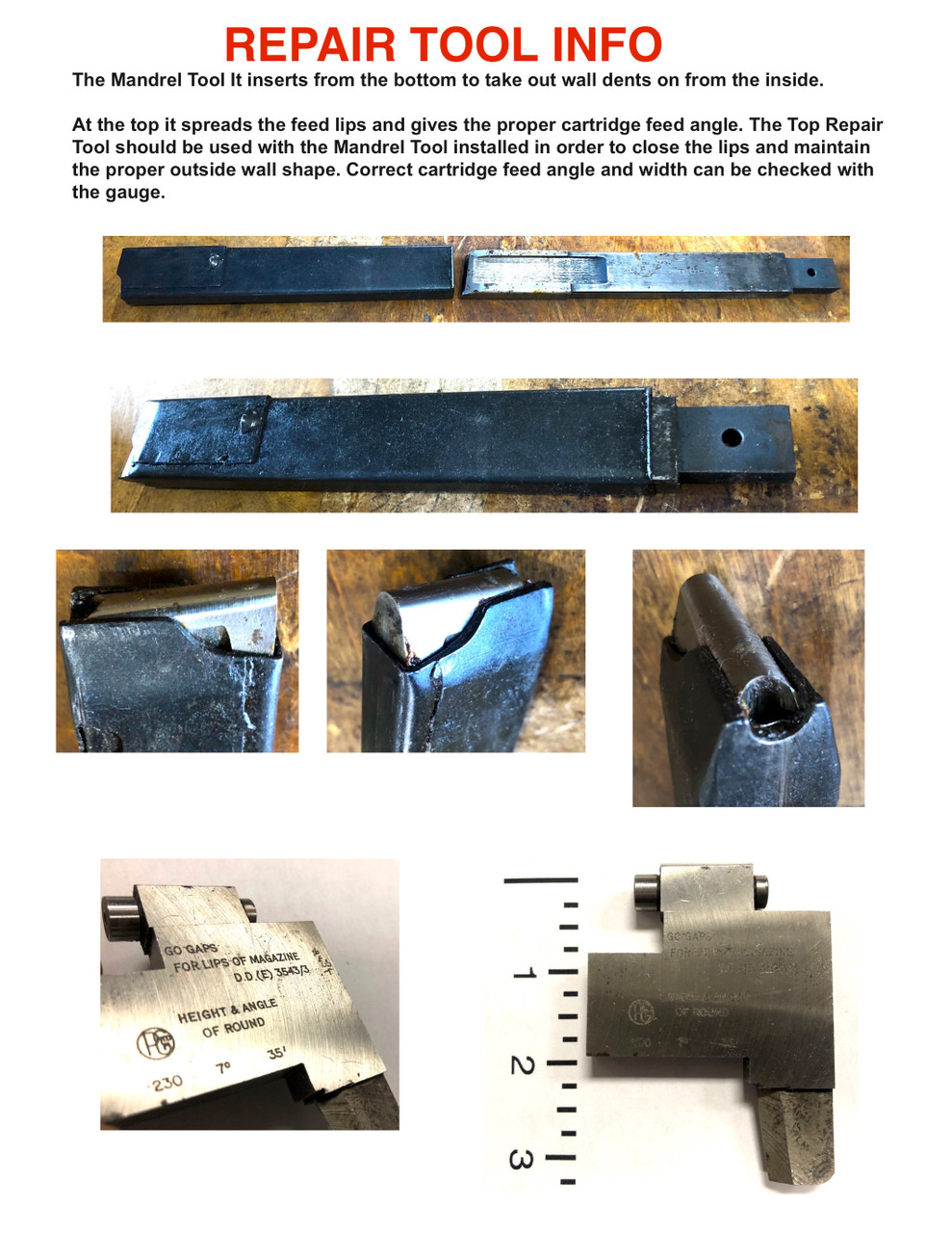 STEN Magazine Repair Tools  (Top and Bottom Set)