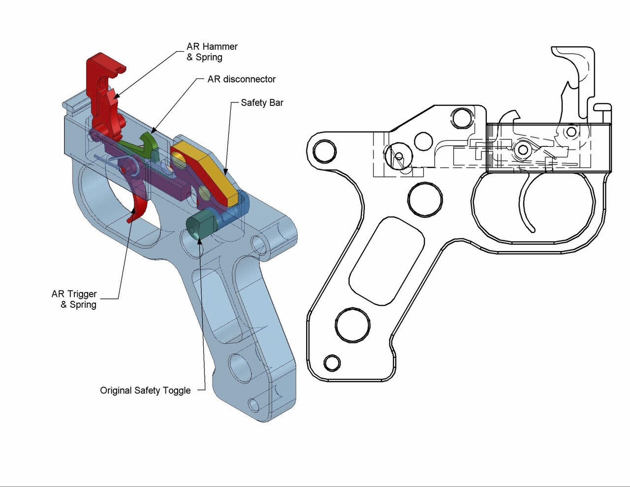 MG42 Semi Trigger Pack (machined) Kit with Trigger Parts