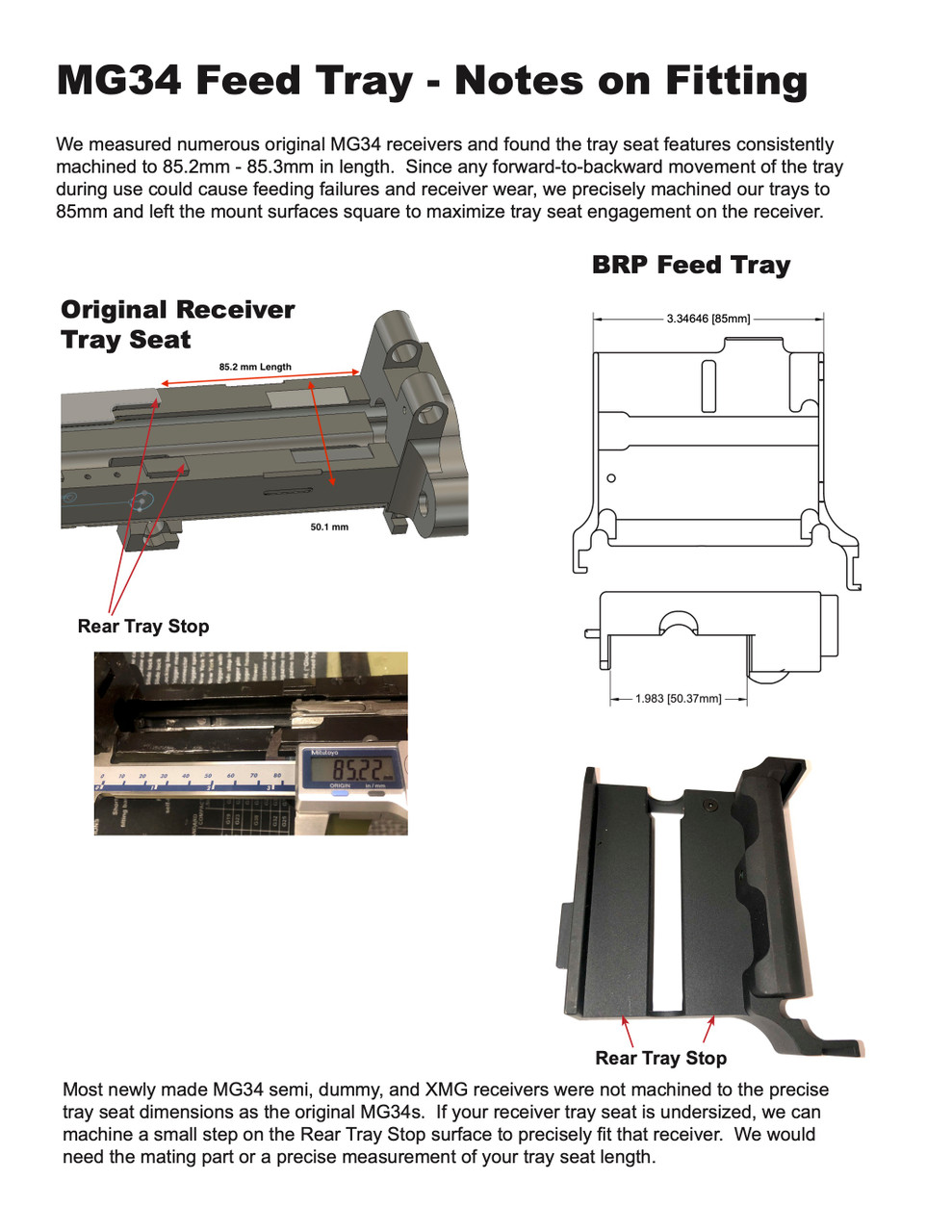 MG34 308 & 8mm Feed Tray - newly machined