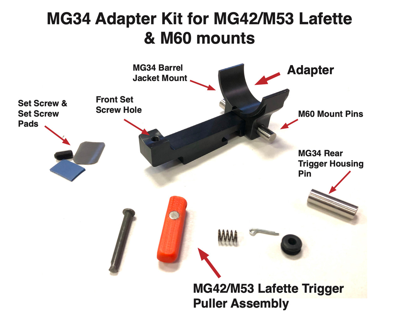 MG34 Mount Adapter for MG42/53 Lafette Tripod and M60 Pintle