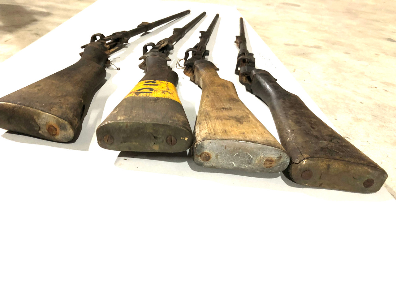 Lot 22: 4 x Enfield No1 MKIII DP Barreled Receivers with Cut Barrels (FFL Required)