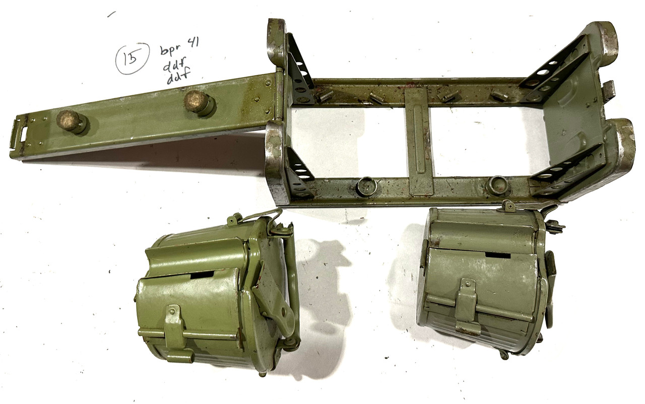 230909-15:  Original WW2 dated Basket Drum and Carrier Set  (Yugo Repainted)  (SHIPS FREE in Lower 48)