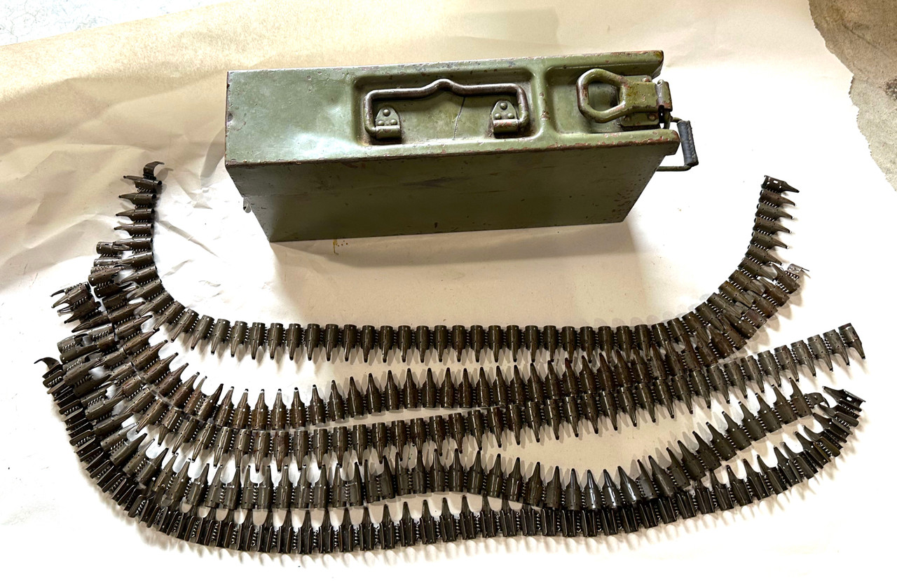 Set of Yugo 8mm Ammo Can with 5 x MG3/MG34/42 NATO 7.62/308 Belt (German post war) SURFACE BLEMS