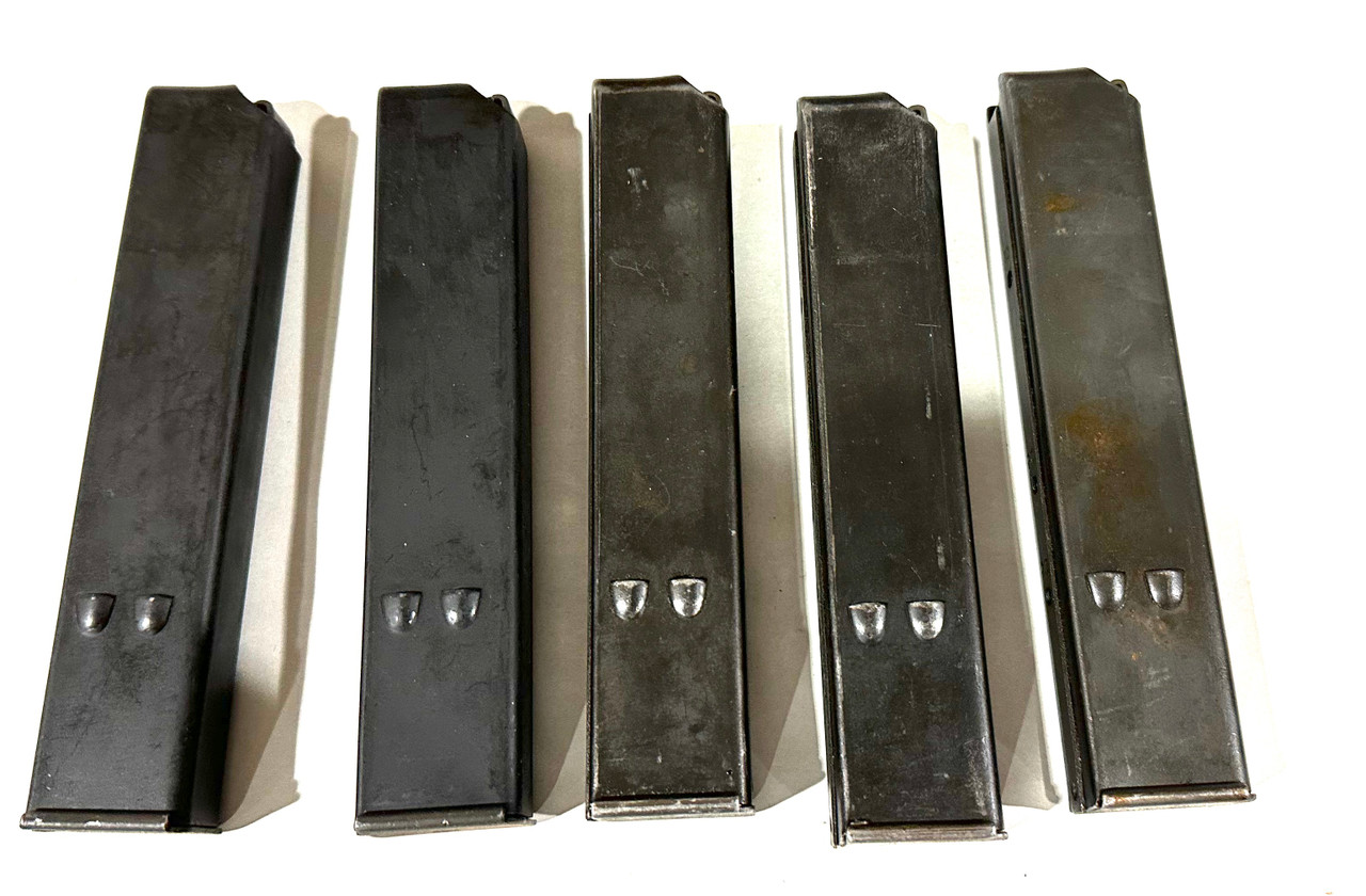 Lot of 5 Rare Early 25rd Uzi Mags With Rear Indicator Holes