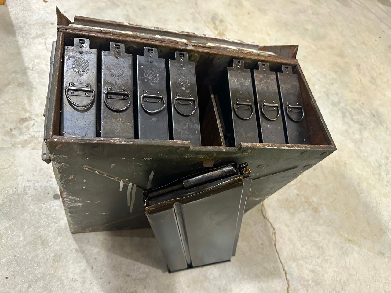 Lot: 13.2mm Hotchkiss M1929 Machine Gun Magazines with Case  (SHIPS FREE in Lower 48) 