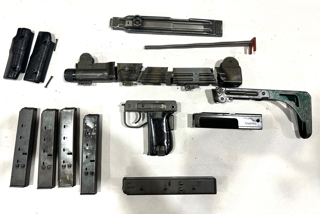 Lot: Used Condition - Uzi Folding Stock Parts Kit with 6 mags (1 x 32 rd & 5 x 25 rd) - Ships Free in Lower 48