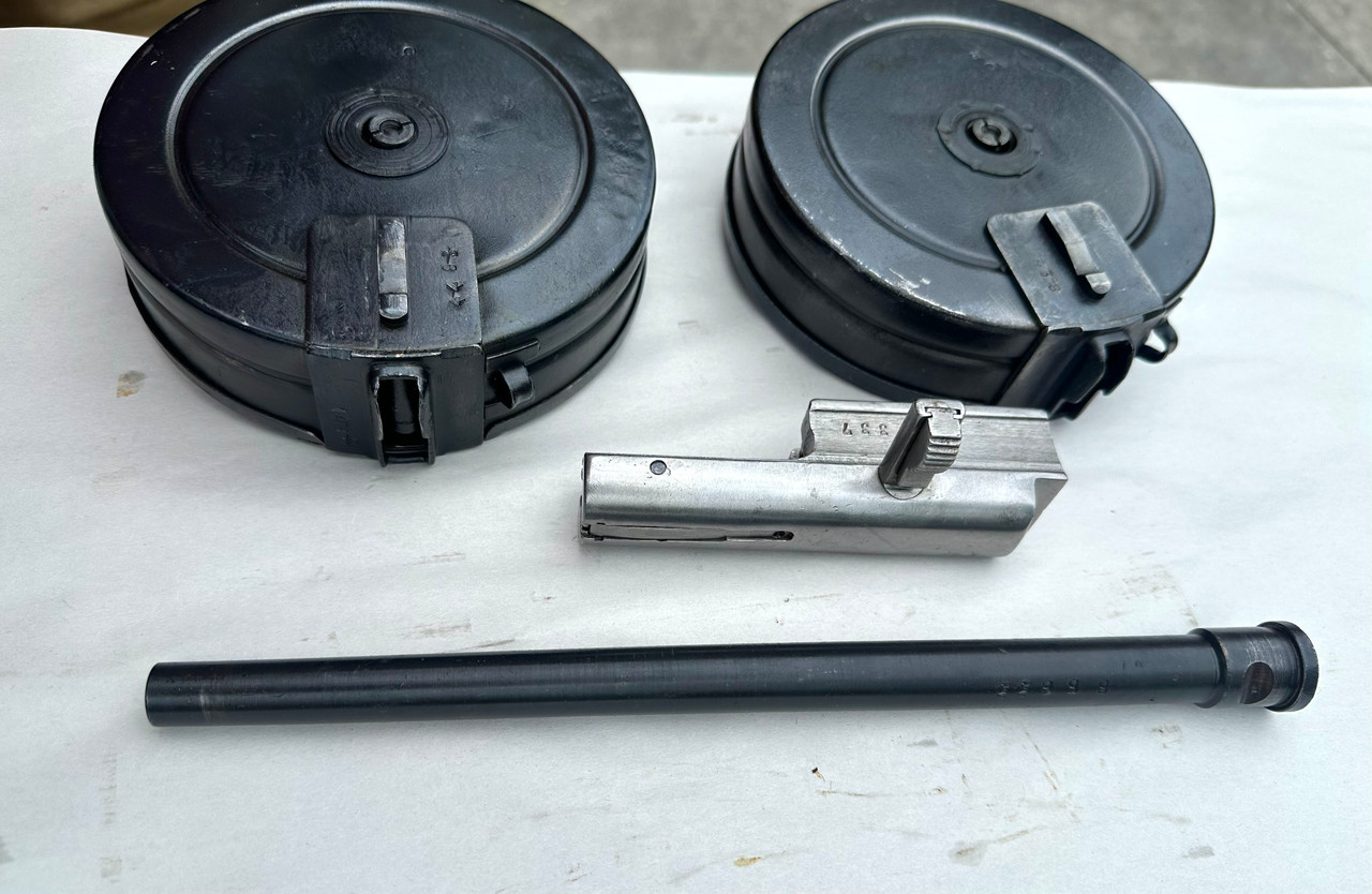 PPSH Lot: 1 x Bolt, 1 x Barrel,  2 x Drums