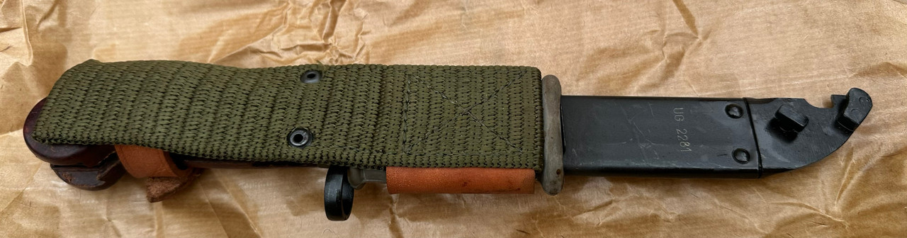 Romanian AK-47 Bayonet,  Frog, Scabbard With Rubber Insulator - Very Good
