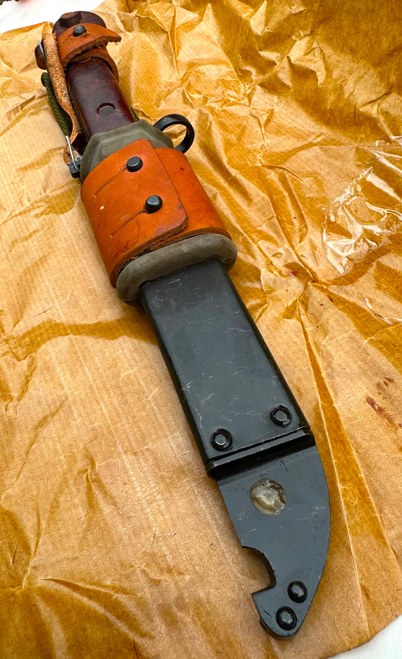 Romanian AK-47 Bayonet,  Frog, Scabbard With Rubber Insulator - Very Good