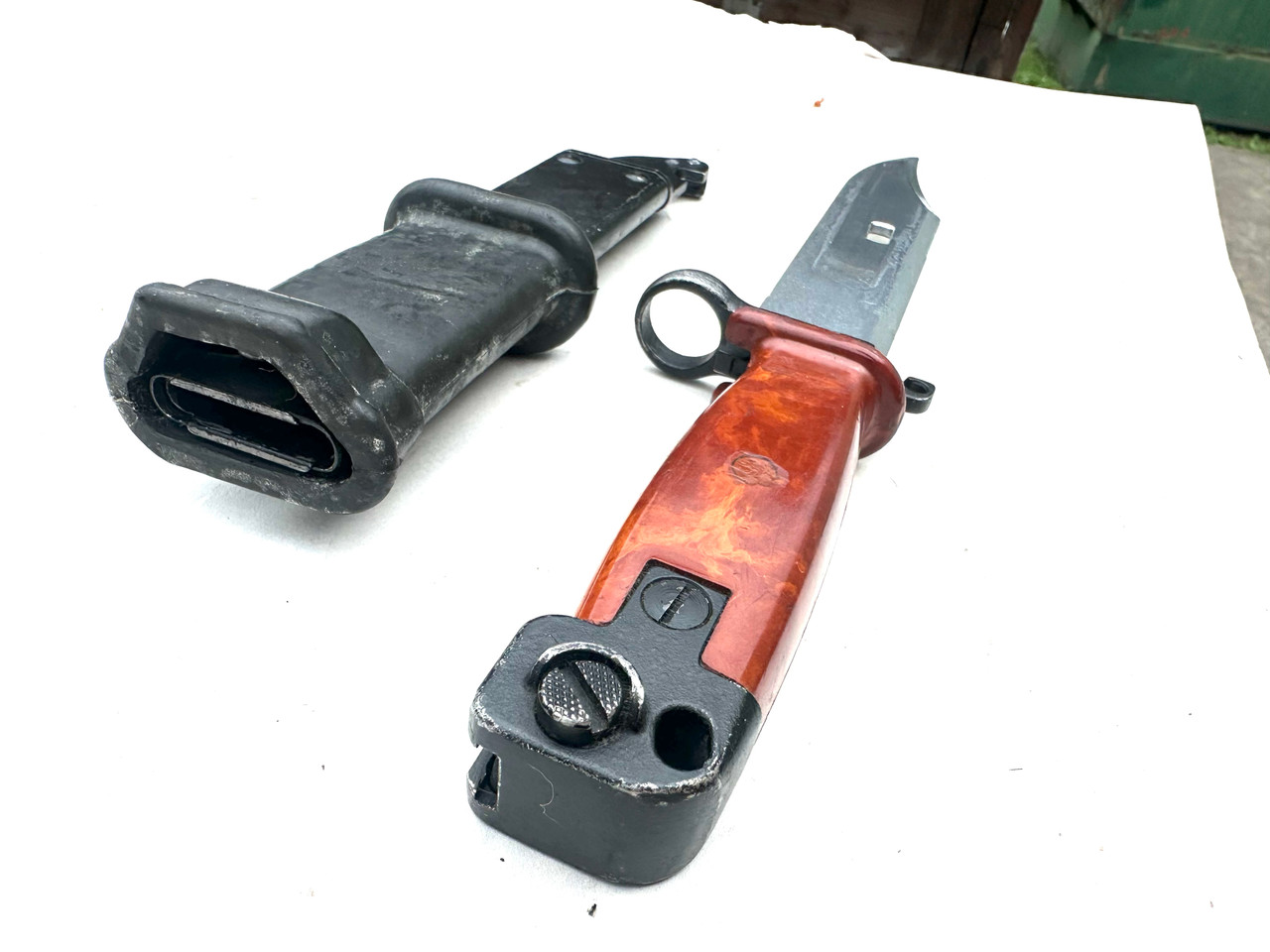 Polish AK Bayonet and Scabbard With Rubber Insulator