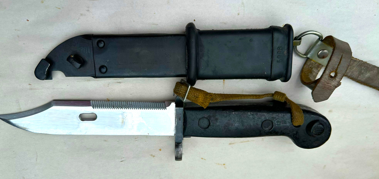 East German AK Bayonet, Frog, Scabbard With Rubber Insulator 