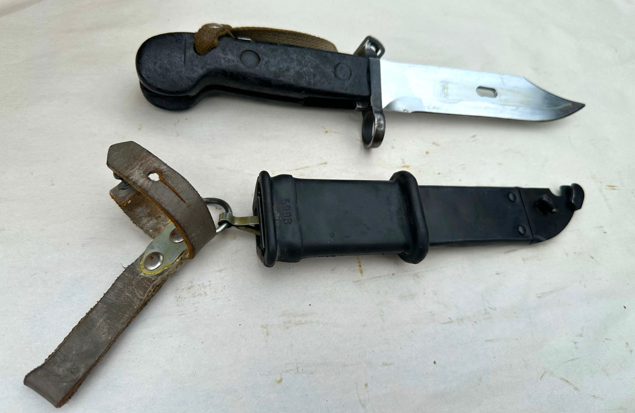 East German AK Bayonet, Frog, Scabbard With Rubber Insulator 