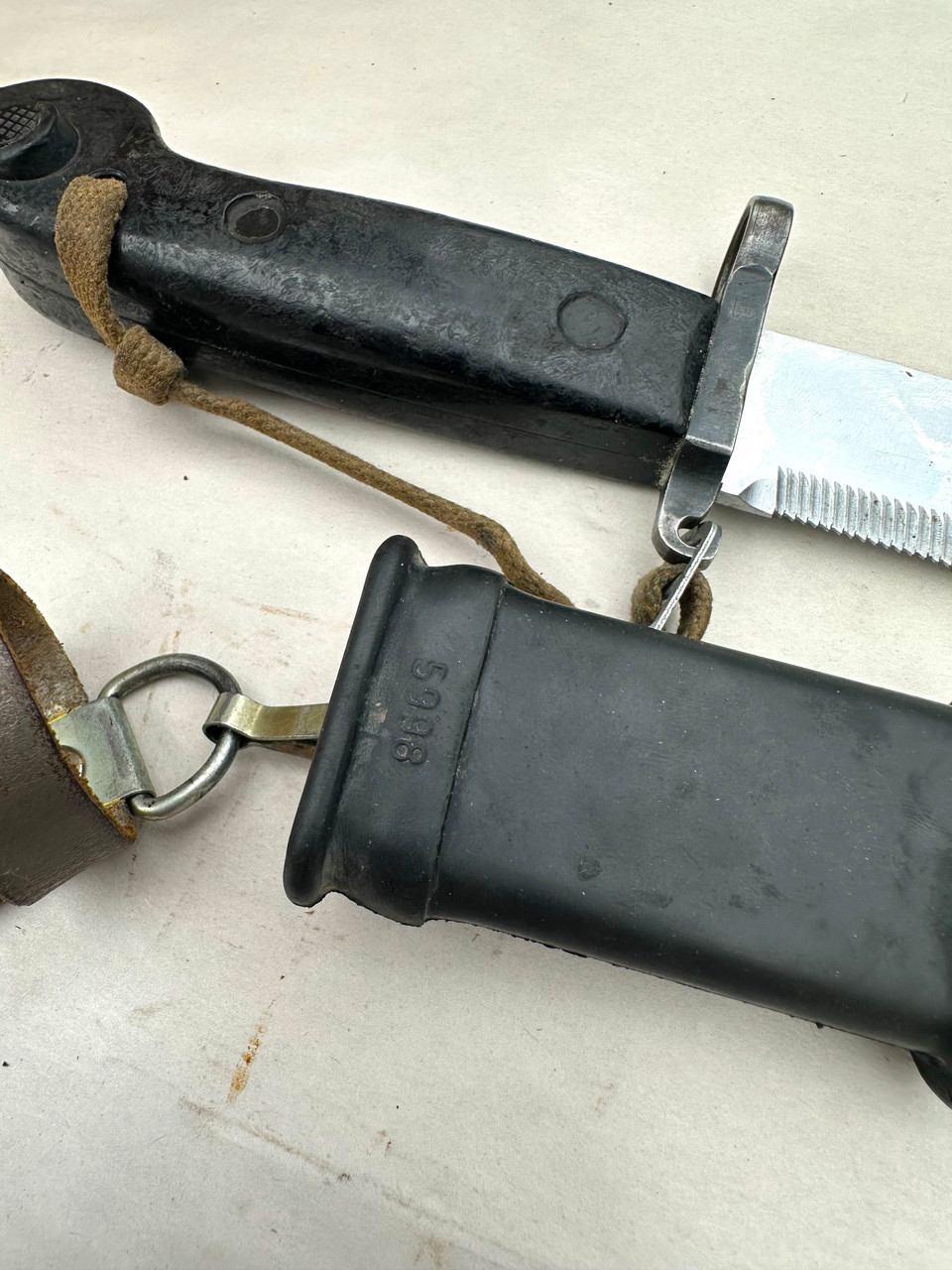 East German AK Bayonet, Frog, Scabbard With Rubber Insulator 