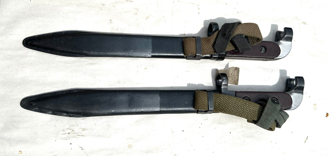 Lot of 2 x Early AK-47 Type 1 Bayonets with Scabbards