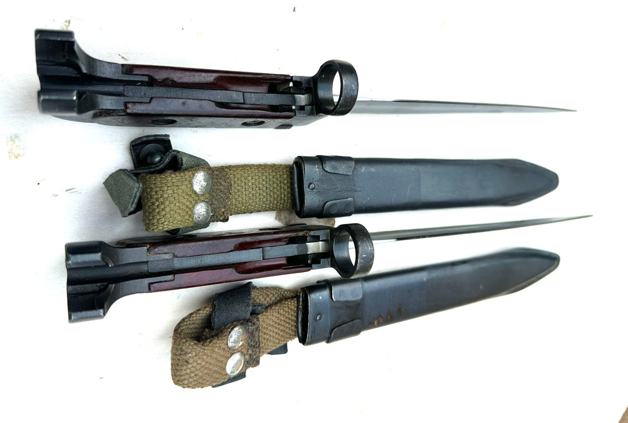 Lot of 2 x Early AK-47 Type 1 Bayonets with Scabbards