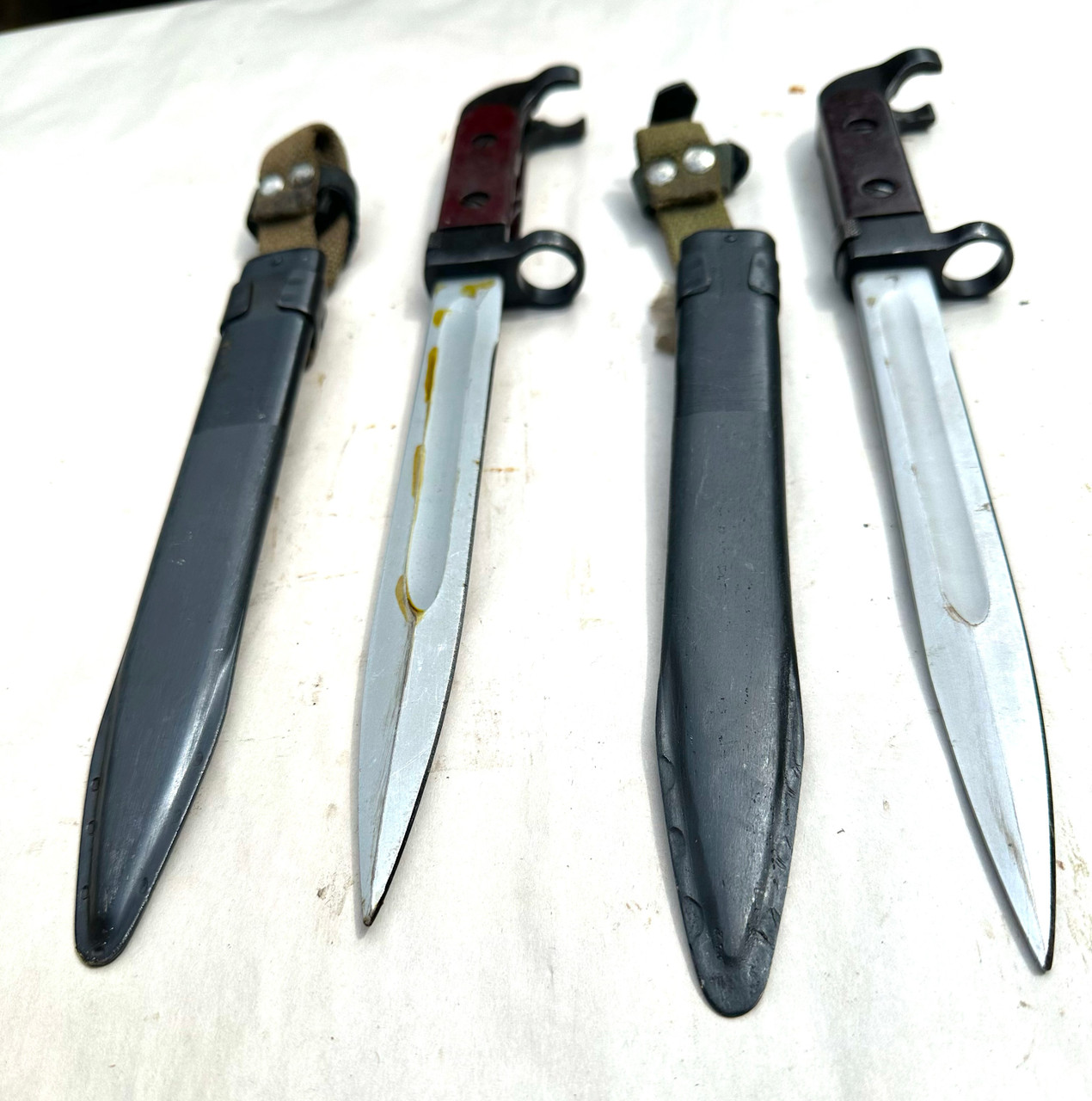Lot of 2 x Early AK-47 Type 1 Bayonets with Scabbards