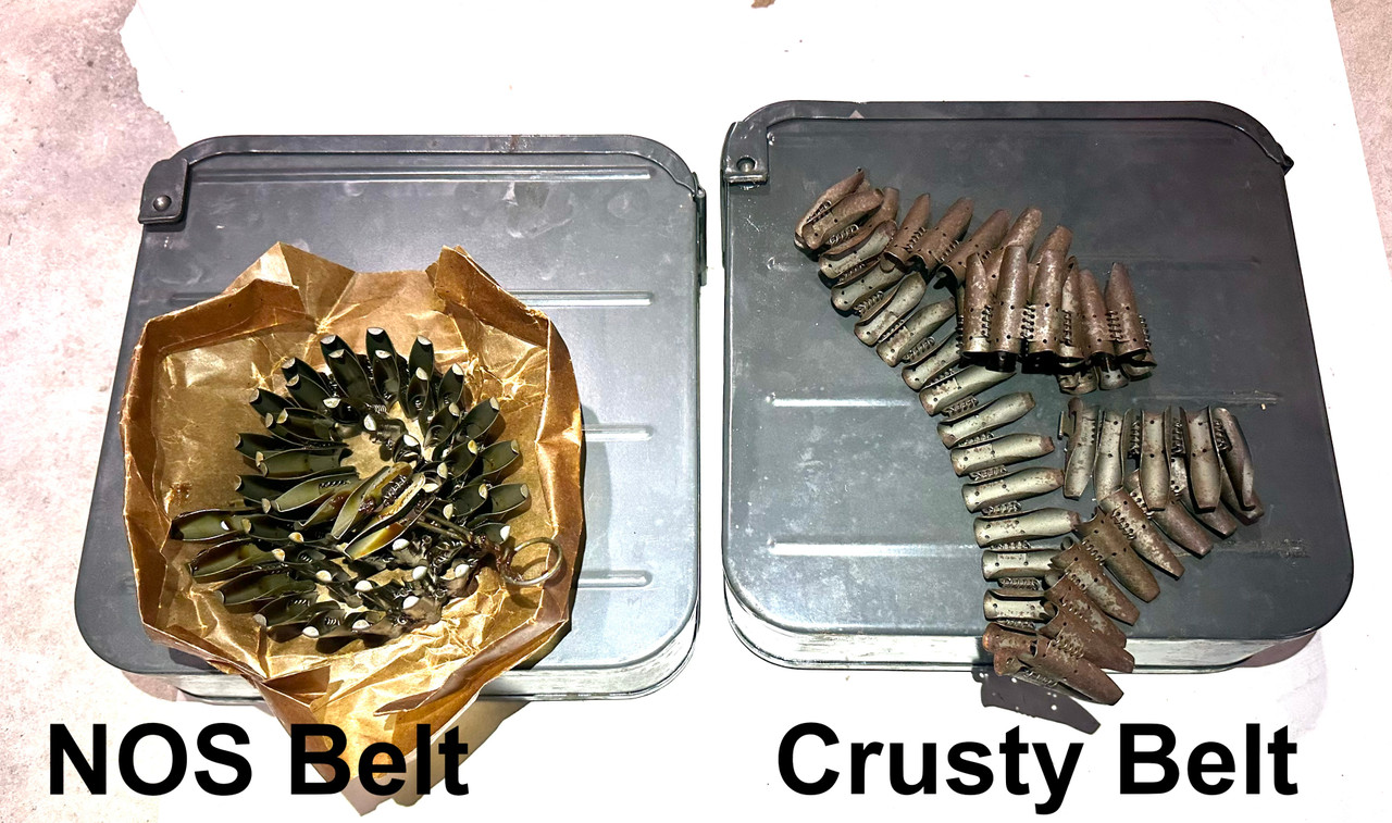 Lot: 2  Czech UK VZ 59 Belts and 2  Ammo Cans 7.62x54R