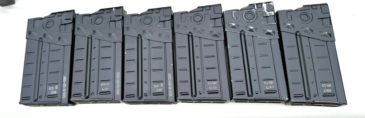 Lot of 6 x German G3 Aluminum Mags dated 1967-1969