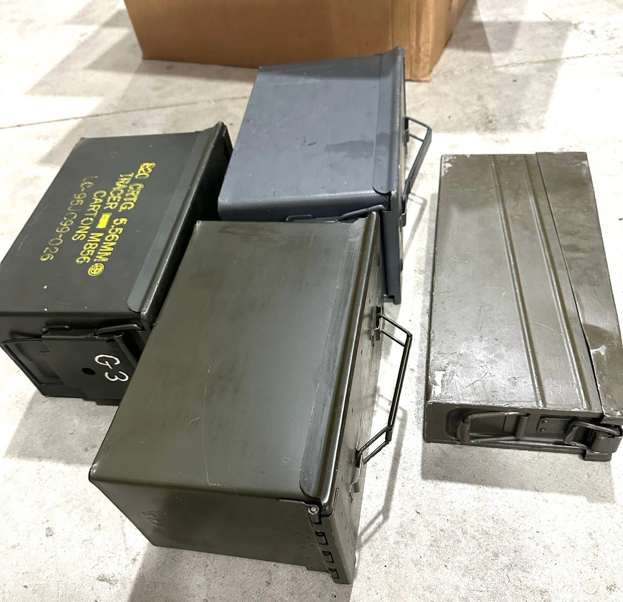 Lot 250829-02: 3 x USGI Ammo Cans, 1 German Ammo Can - BRP CORP