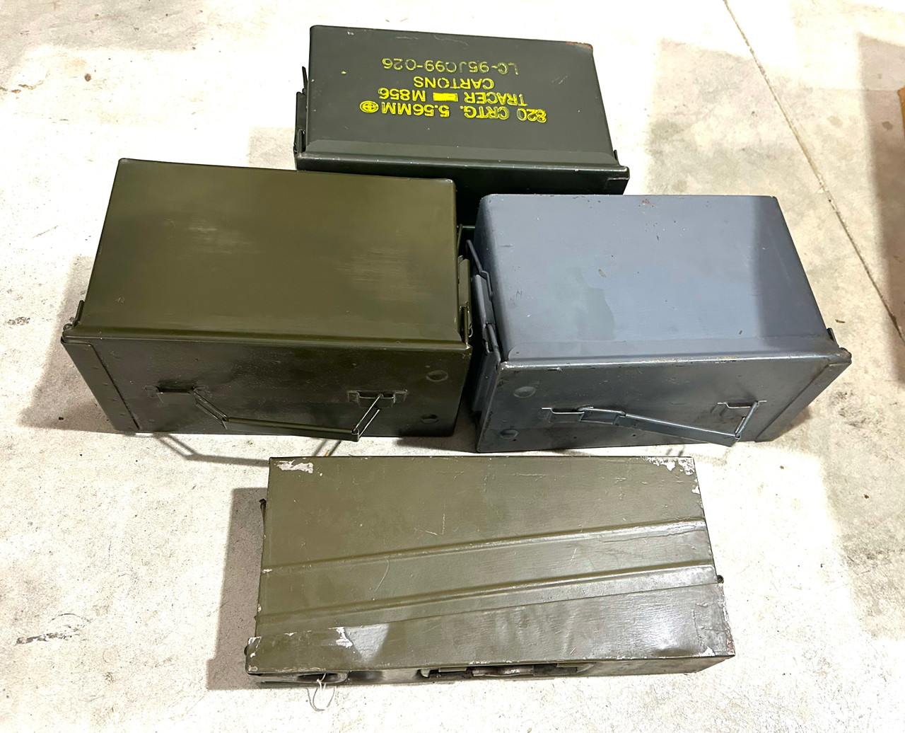 Lot 250829-02: 3 x USGI Ammo Cans, 1 German Ammo Can Lot 250829-02: 3 x USGI Ammo Cans, 1 German Ammo Can