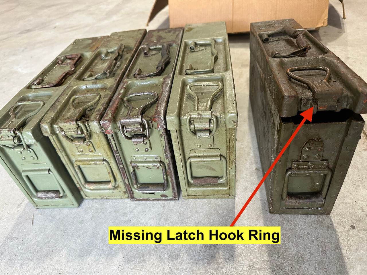 Lot 1: Five Maxim Ammo Cans, Yugo Repainted (FAIR Condition)