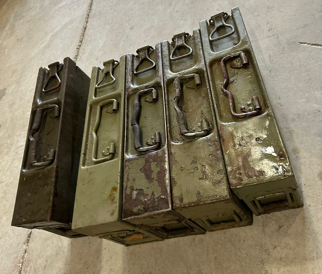 Lot 1: Five Maxim Ammo Cans, Yugo Repainted (FAIR Condition)