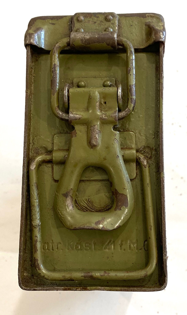 Lot: 2x *RARE* WW2 Marked Ammunition Can - Patronenkasten 41 Flat Top / Late War -Low Grade