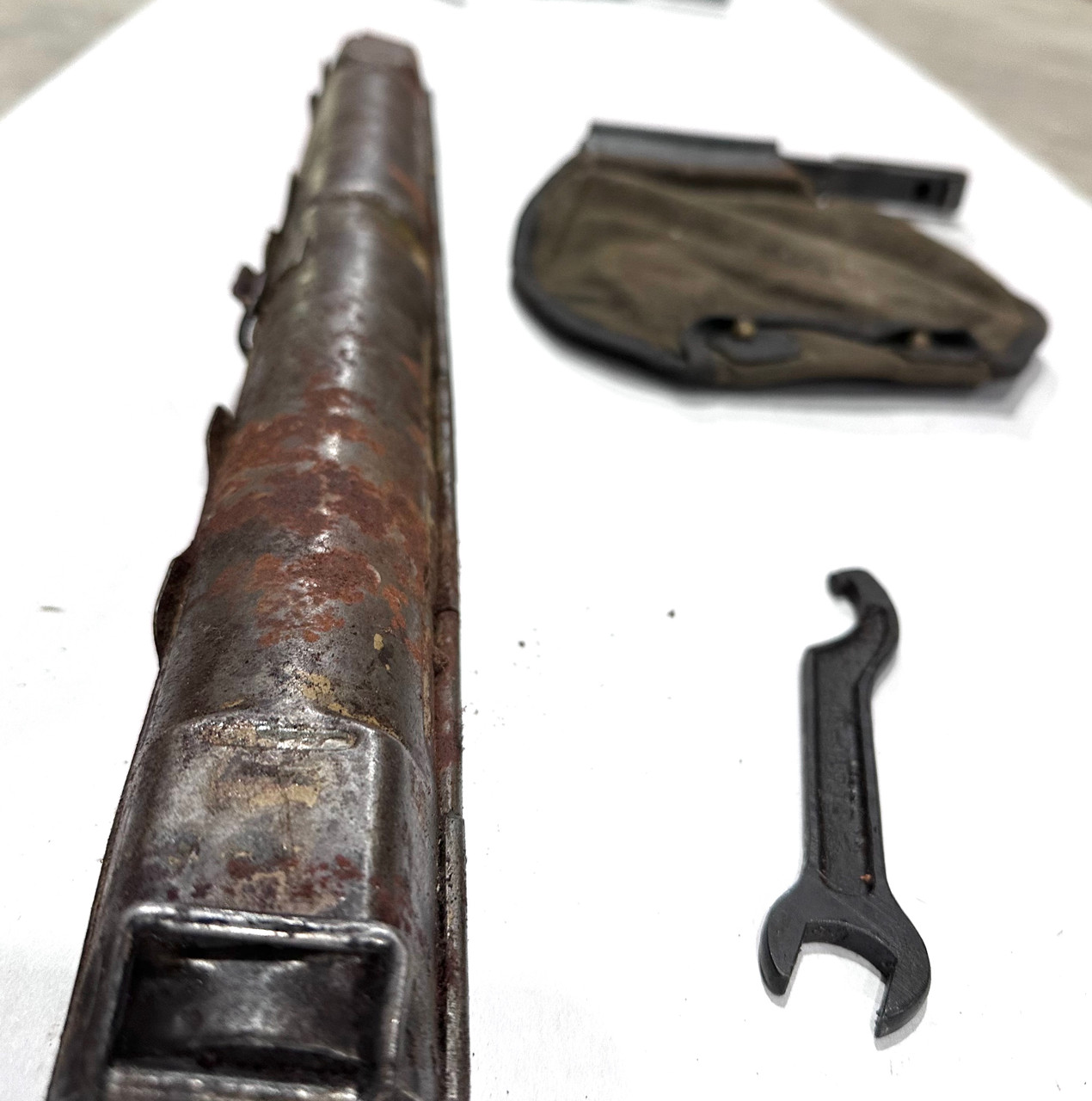 Low Grade German MG42  Barrel Carrier with Yugo Wrench and Brass Catcher