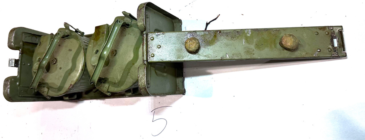 251119-05:  Original WW2 dated Basket Drum and Carrier Set  (Yugo Repainted)  (SHIPS FREE in Lower 48)