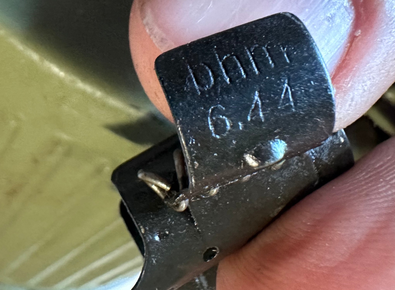 Lot:  Rare Late War WW2 Marked Basket Drum with Belt