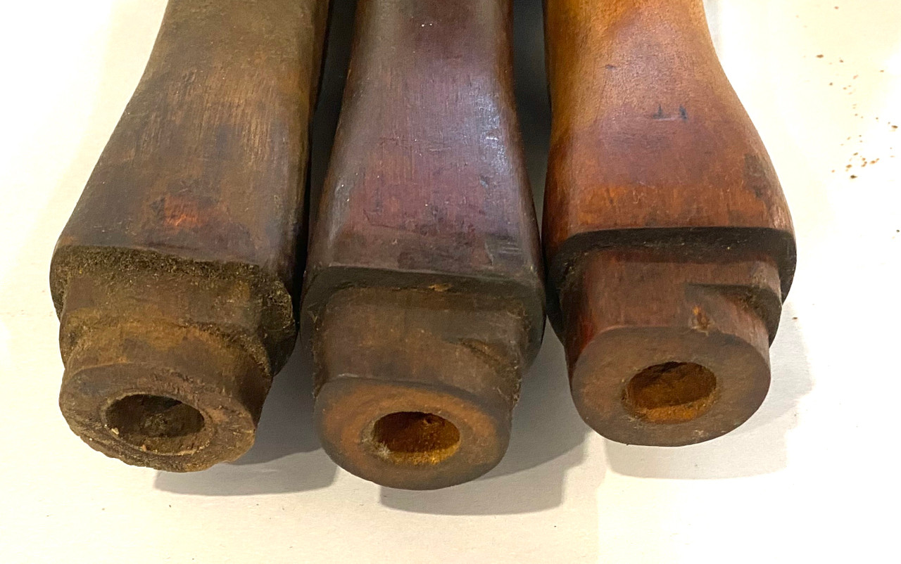 Lot: No. 4 Savage Butt Stock (LONG) x3, Two with Repair Marks and One Brass Butt Plate (FAIR)