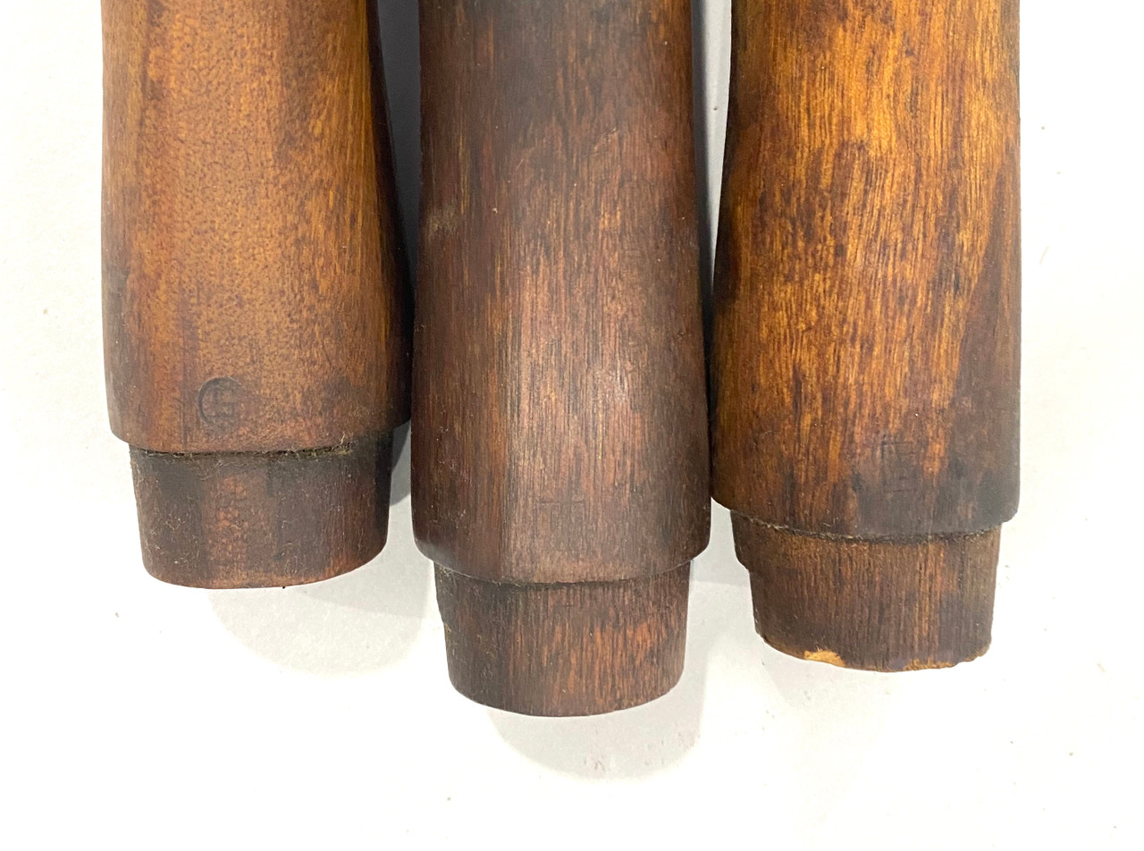 Lot: No. 4 Savage Butt Stock (LONG) x3, Two with Repair Marks and One Brass Butt Plate (FAIR)