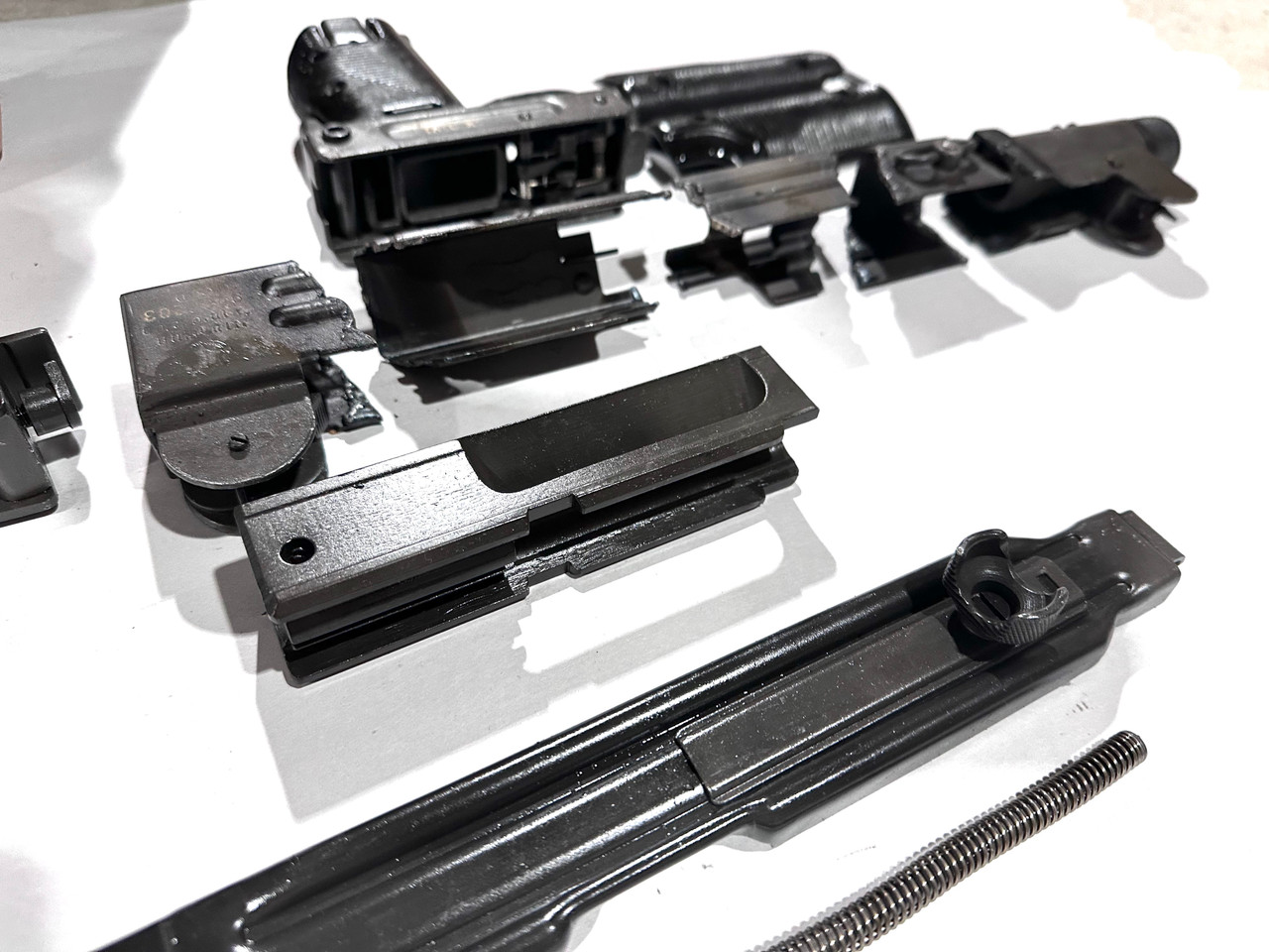 Uzi Folding Stock Parts Kit - No Mags - Missing Safety Button - Good Finish - German Safety Ptrn - Ships Free in Lower 48