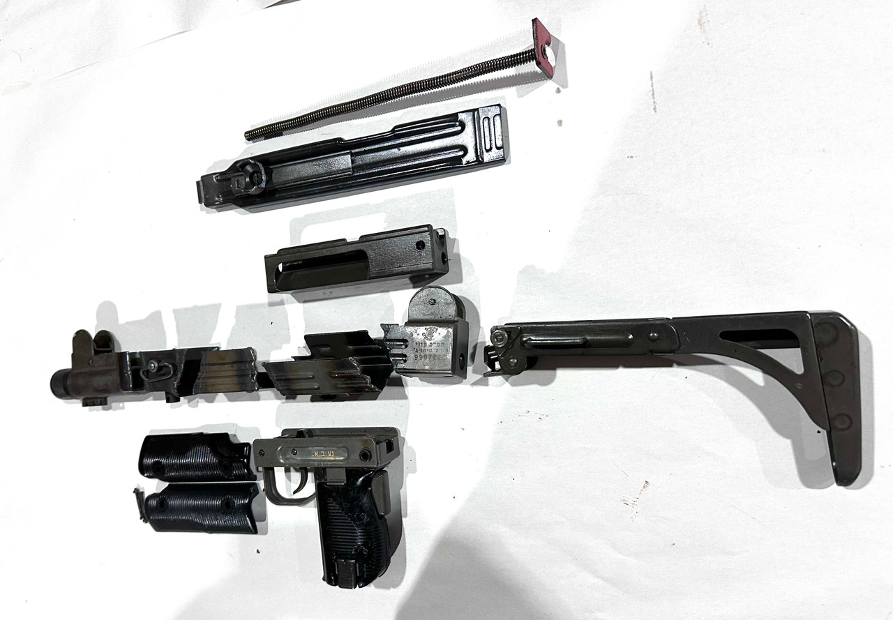 Uzi Folding Stock Parts Kit - No Mags - Missing Safety Button - Good Finish - German Safety Ptrn - Ships Free in Lower 48