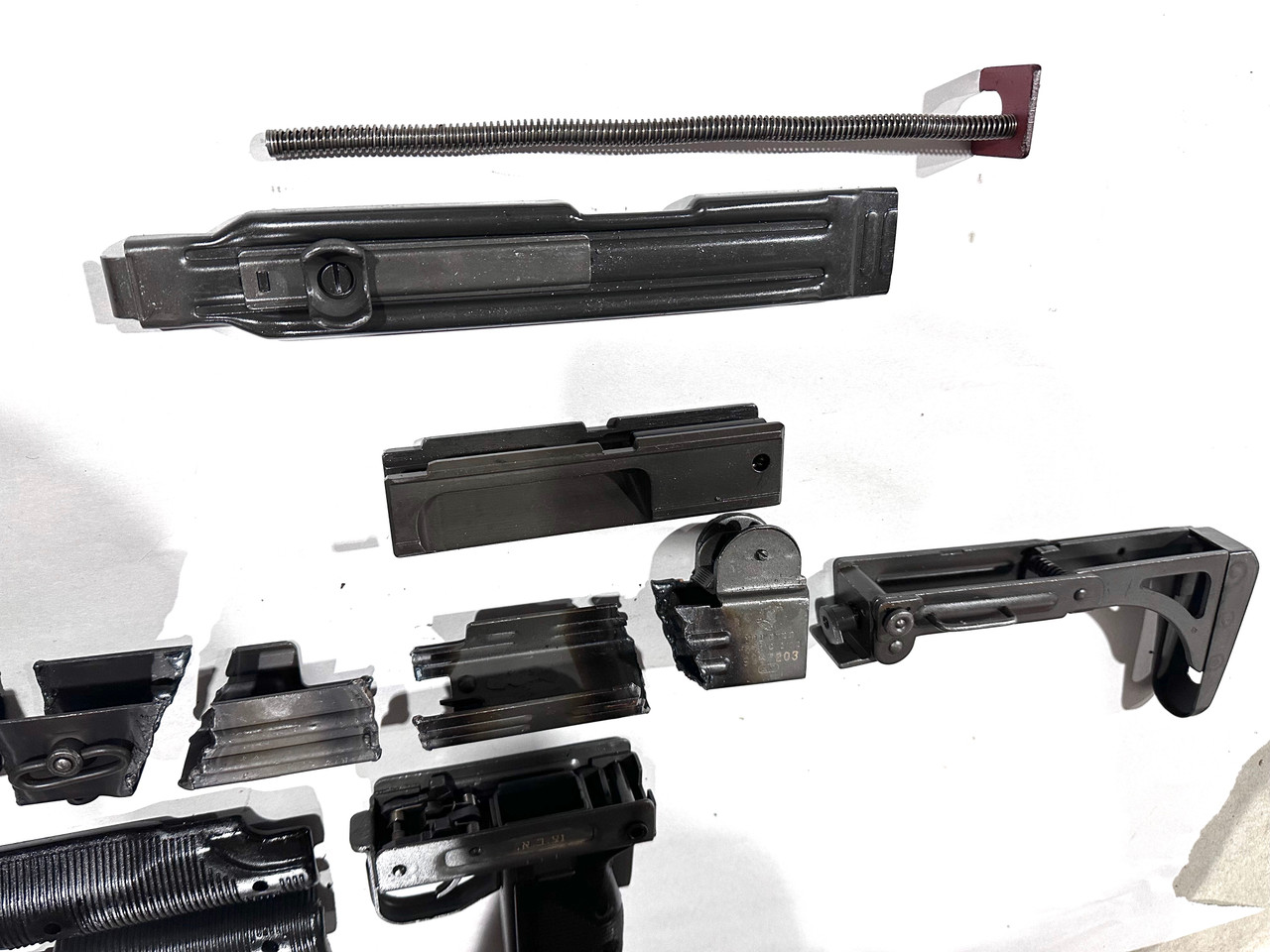 Uzi Folding Stock Parts Kit - No Mags - Missing Safety Button - Good Finish - German Safety Ptrn - Ships Free in Lower 48