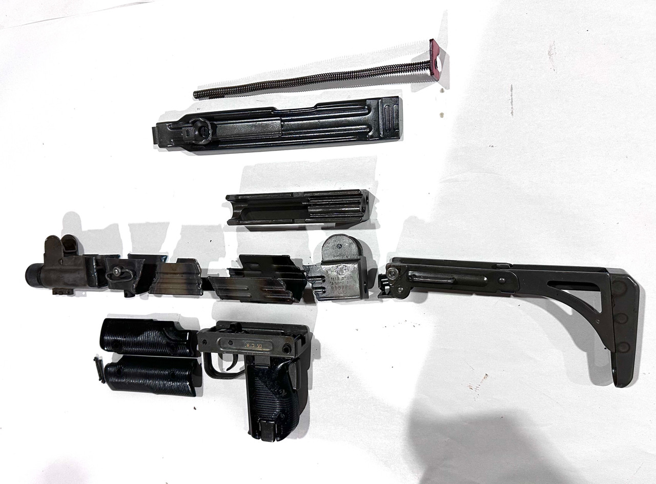 Uzi Folding Stock Parts Kit - No Mags - Missing Safety Button - Good Finish - German Safety Ptrn - Ships Free in Lower 48