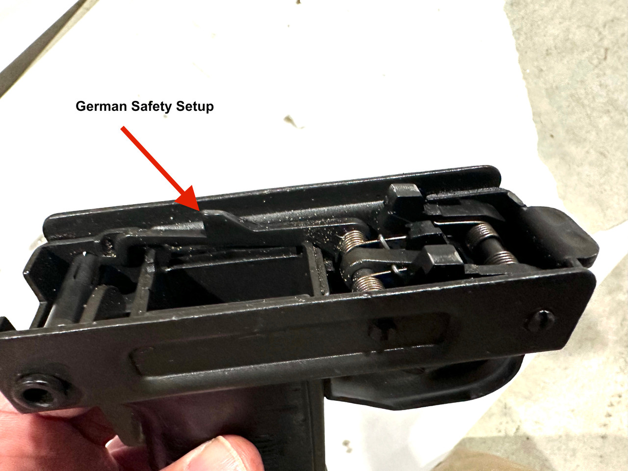 Uzi Folding Stock Parts Kit - No Mags - Missing Safety Button - Good Finish - German Safety Ptrn - Ships Free in Lower 48