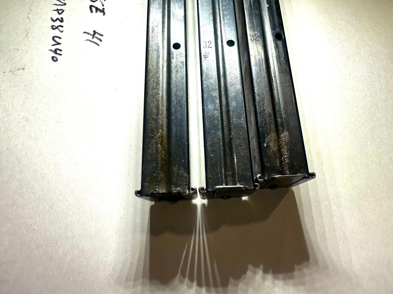 Lot of 3 x MP40 'slab side' Magazines with Steyr markings dated 1941 - Low Grade Bottom Plate