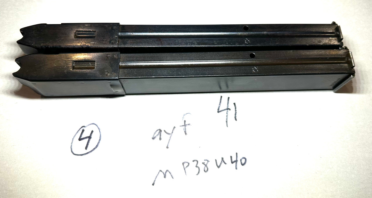  Lot of 2 x MP40 'slab side' Magazines with Erma markings dated 1941 