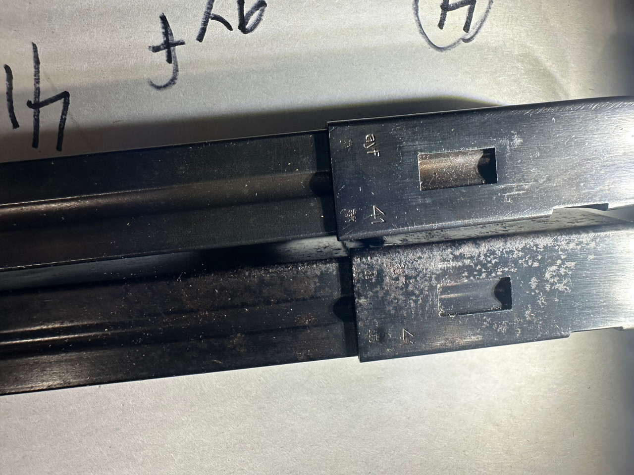  Lot of 2 x MP40 'slab side' Magazines with Erma markings dated 1941 