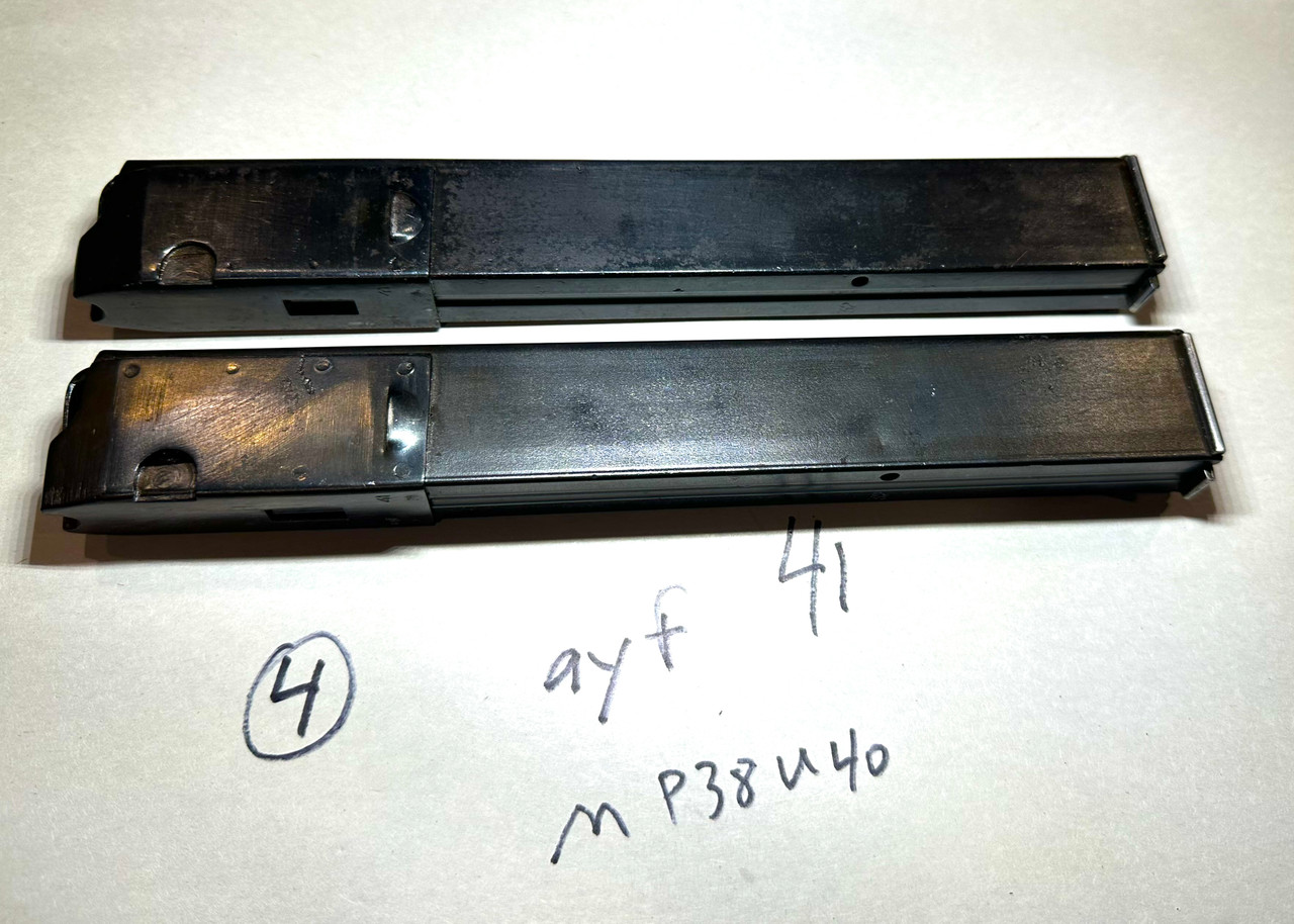  Lot of 2 x MP40 'slab side' Magazines with Erma markings dated 1941 