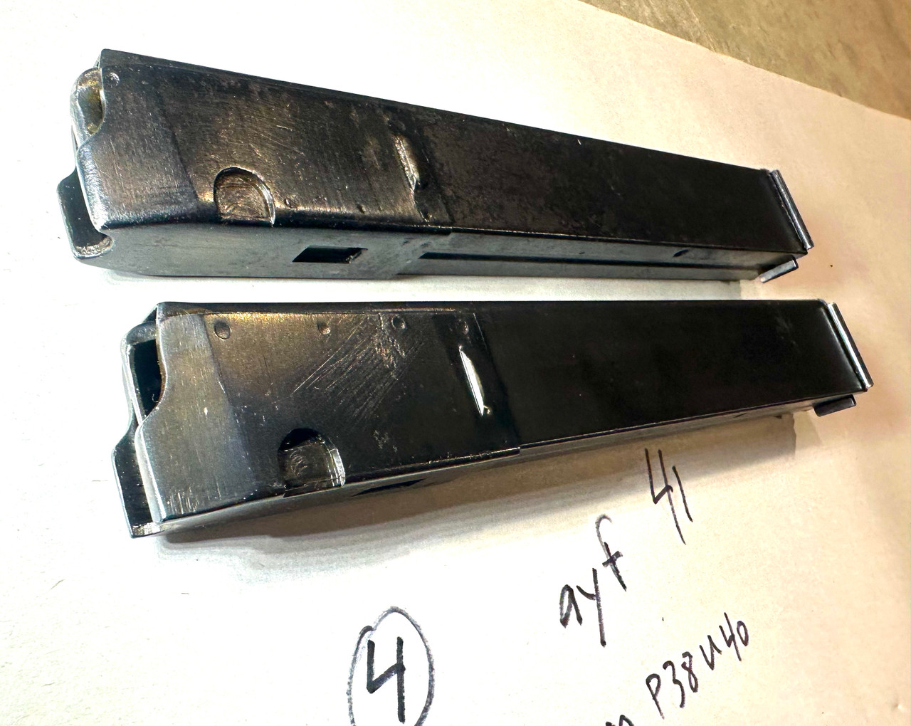  Lot of 2 x MP40 'slab side' Magazines with Erma markings dated 1941 