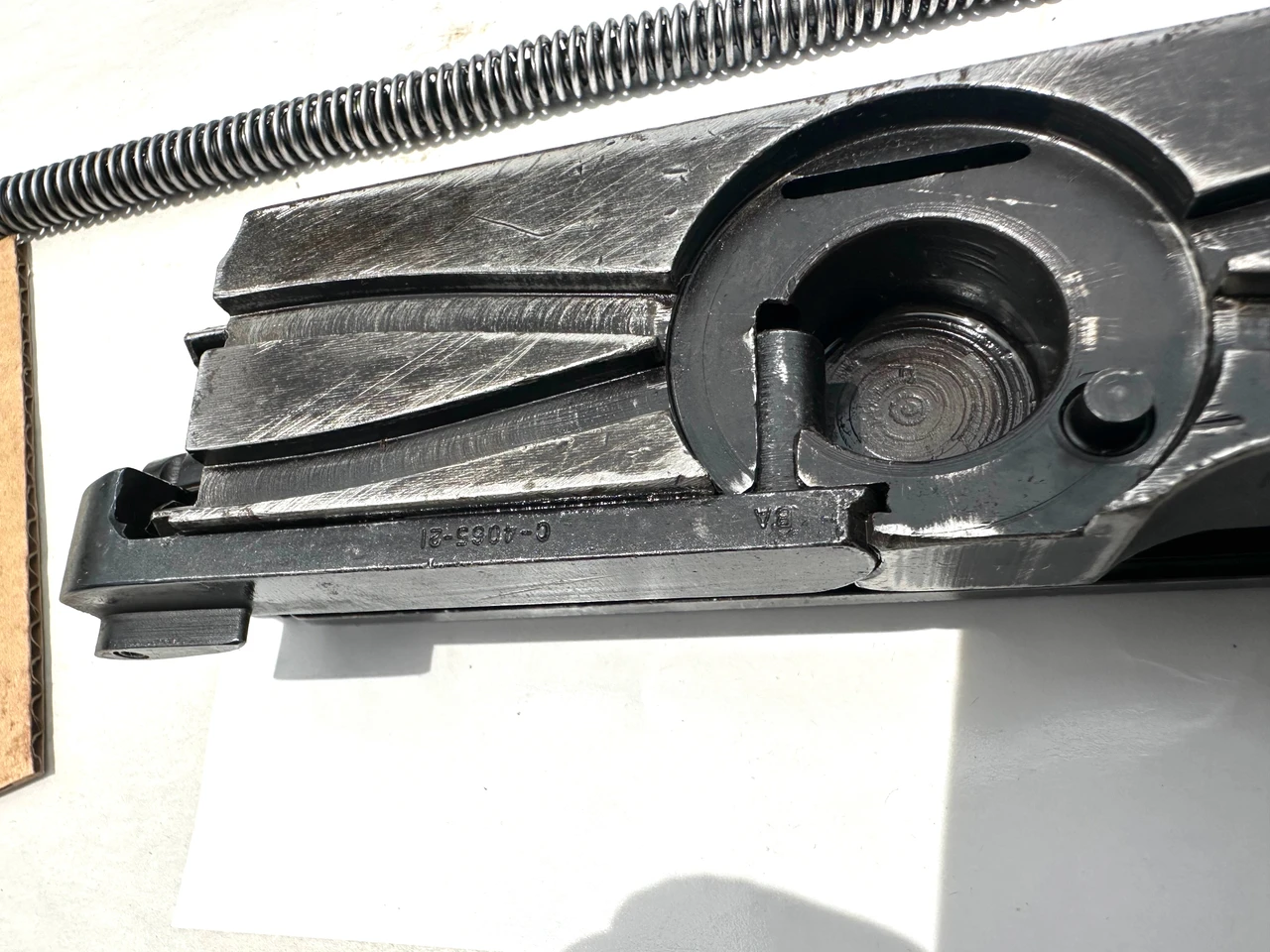 Lot 260508-08: M2HB Bolt (Complete Less ALTERNATE FEED KNOB) with Drive Spring Rod Asm